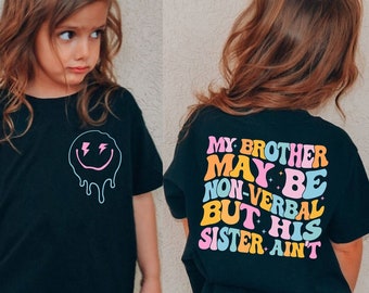 Autism Mama Svg: Groovy Non-Verbal Brother Sister Design (Digital Download)
