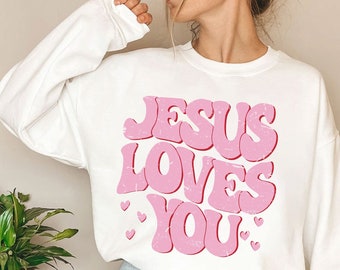 Jesus Loves You Groovy Svg Png: Christian Valentine Shirt Design (Digital Download)
