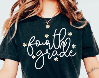 Fourth Grade Daisy Design PNG: Back to School Teacher File (Digital Download)