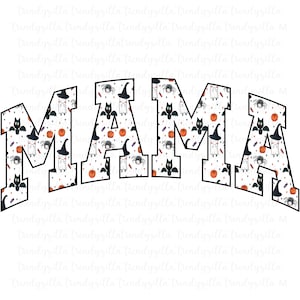 Halloween Mama png/Spooky vibes png/Spooky Season/Varsity Happy Halloween/Jersey Font/Arched college university/witchy cat/cute ghosts