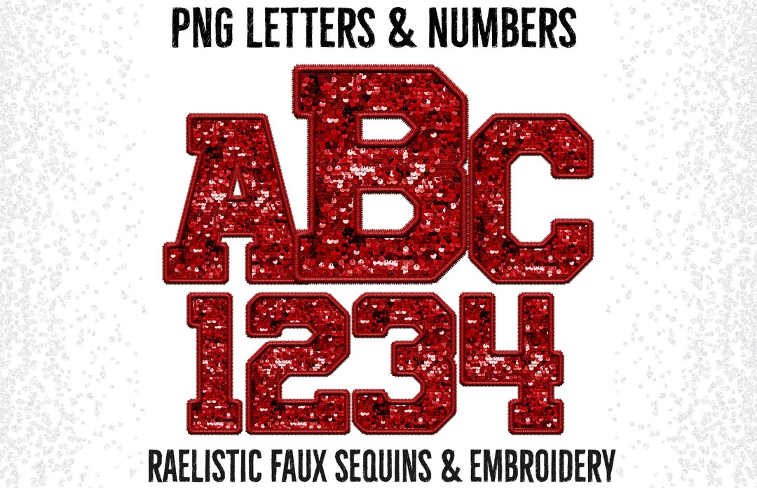 Red Sequin Jersey Font Alpha Set: Sport PNG (digital Download) - Etsy