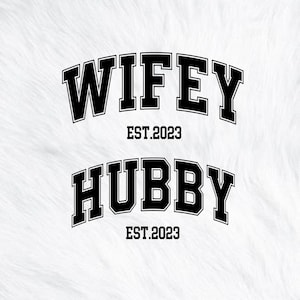 Fru/Hubby Etablerad 2023 SVG PNG: Bröllopsdesign (digital nedladdning)