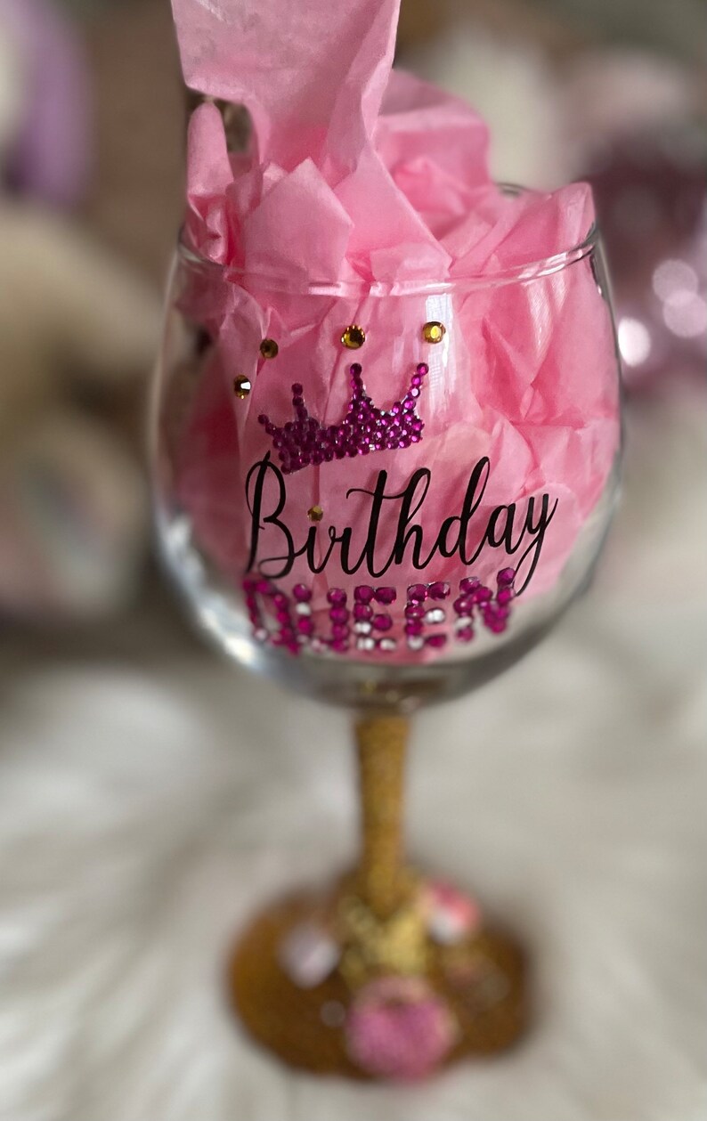 Birthday Glass Wine Glass Birthday Diva Diva Wine Glass Etsy