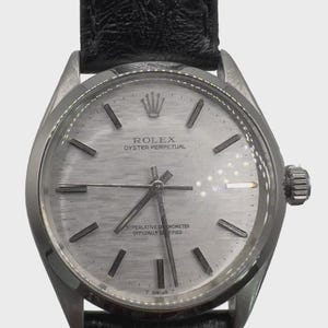 Vintage 1971 Rolex Oyster Perpetual | Silver Dial | Stainless Steel Case | Leather Strap | 34mm | Authenticated
