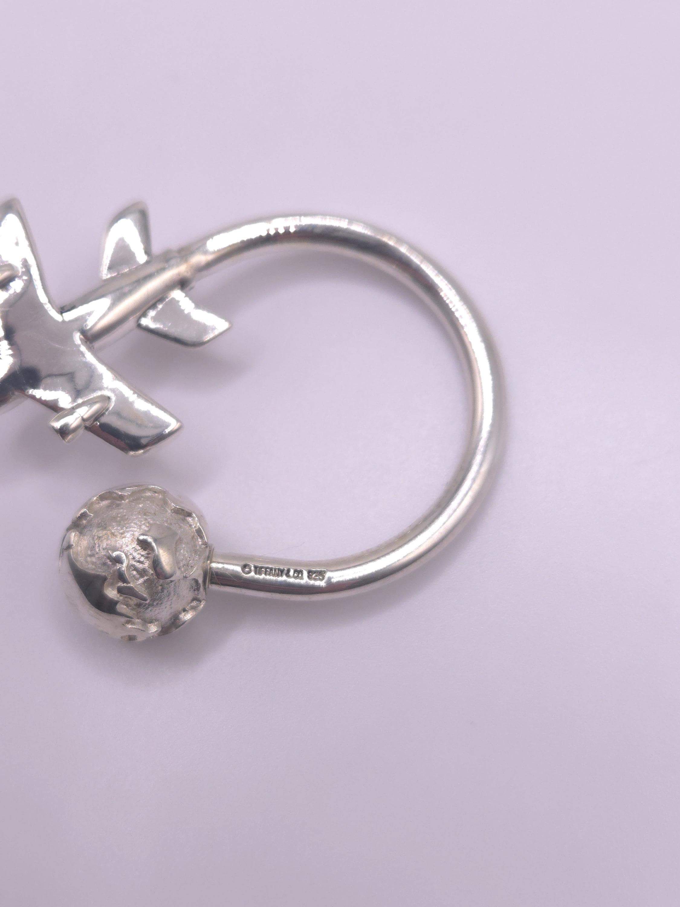 Tiffany & Co. Sterling Silver Globe Airplane Key Ring | Travel