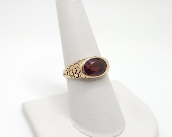 Antique 1920&#39;s Garnet Floral Ring