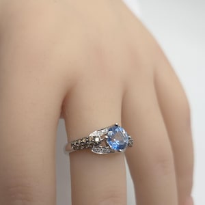 14k White Gold Ladies Le Vian Blue Topaz & Diamond Statement Ring