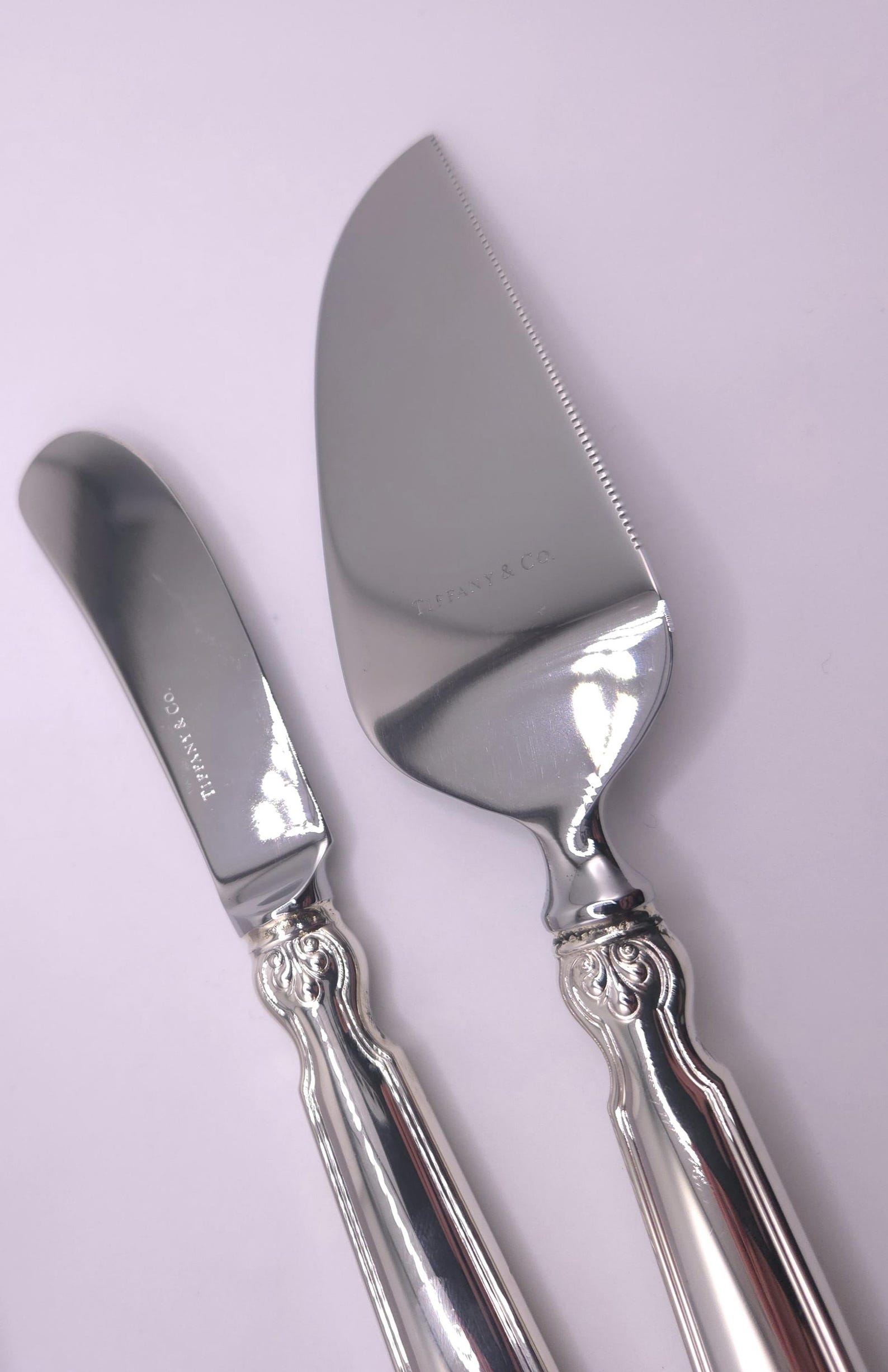 Tiffany & Co. Vintage Sterling Silver Cake Server and Butter Spreader Set – With Original Box