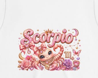Scorpio Floral Graphic Tee | Astrology Zodiac Youth Shirt