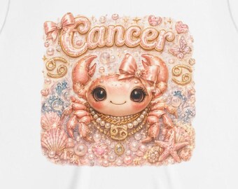 Cancer Zodiac Crab Tee | Kawaii Baby Crab, Celestial Ocean Design, Youth Apparel