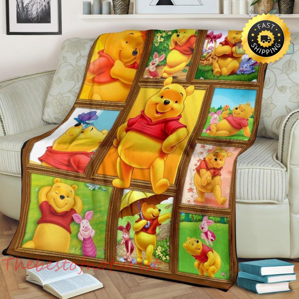 Handmade Winnie The Pooh Fleece Blanket Disney Characters Etsy