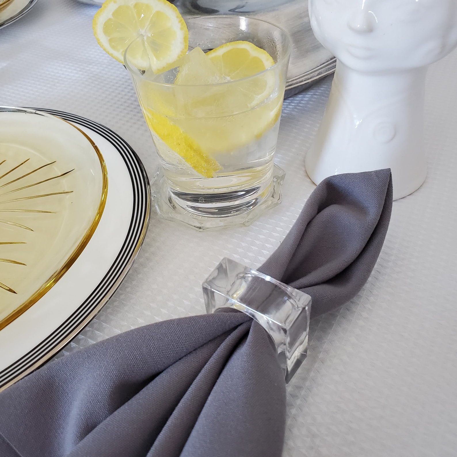 Square Lucite Napkin Rings Set of 6 Etsy