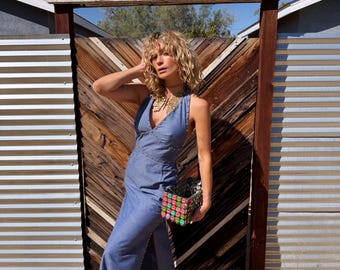 guess christie denim halter dress Vintage 2000's by - Small Ladies dresses