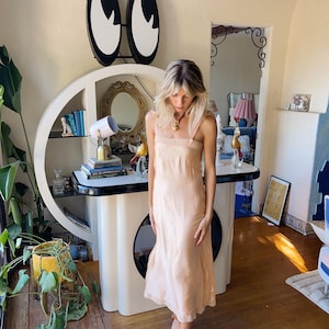 boudoir style silk lingerie pink dress vintage