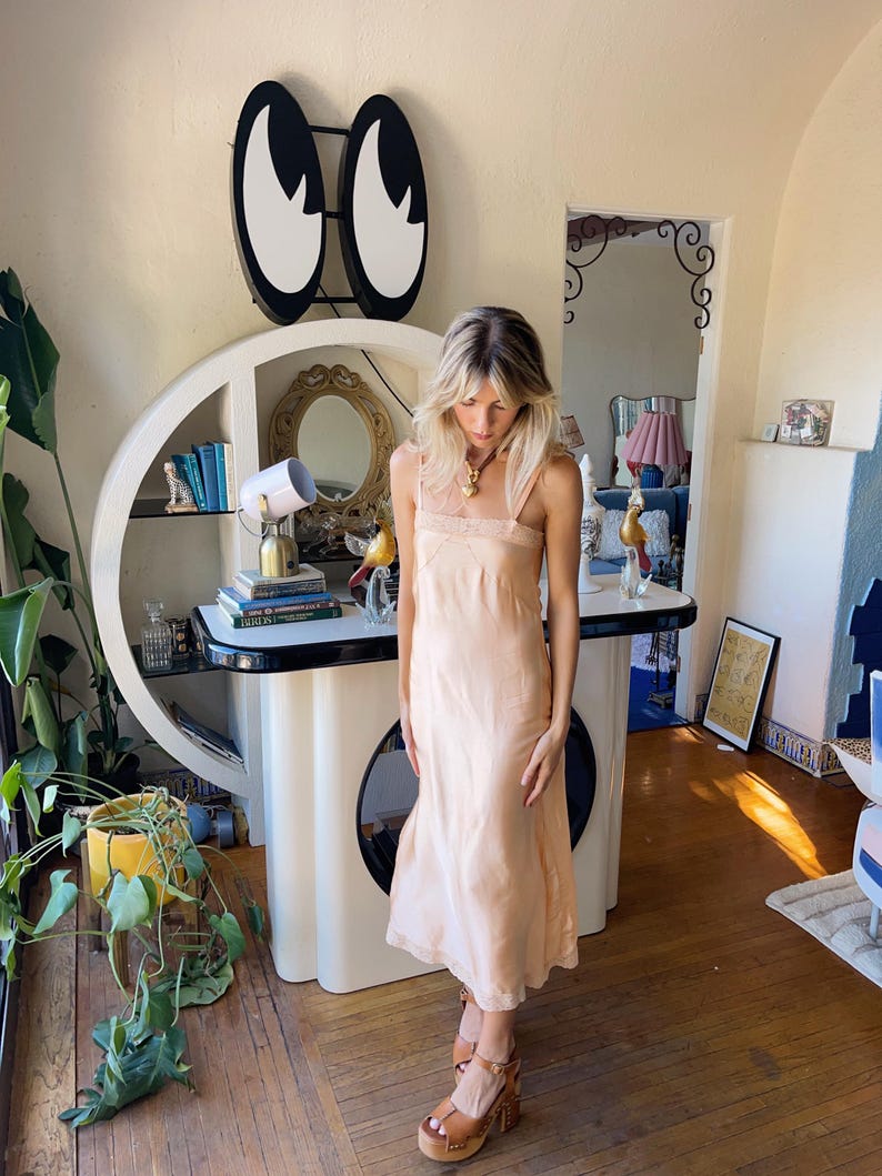 boudoir style silk lingerie pink dress vintage