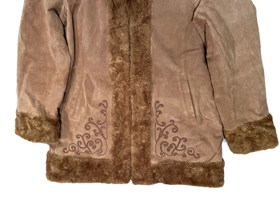 Vintage Penny Lane Afghan Style Suede Jacket Coat… - image 3