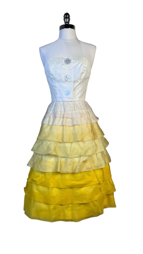 1960s Organza Tiered Dress Jeane Scott by Margot - image 1