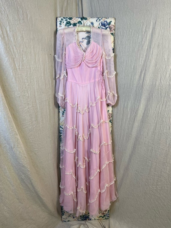 Stunning 1930s Silk Chiffon Evening Gown XXS