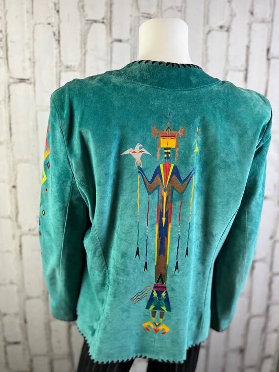Vintage Char Suede Hand Painted Jacket Concho But… - image 6