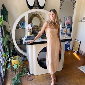 boho bridal peach silk dress maxi slip lingerie