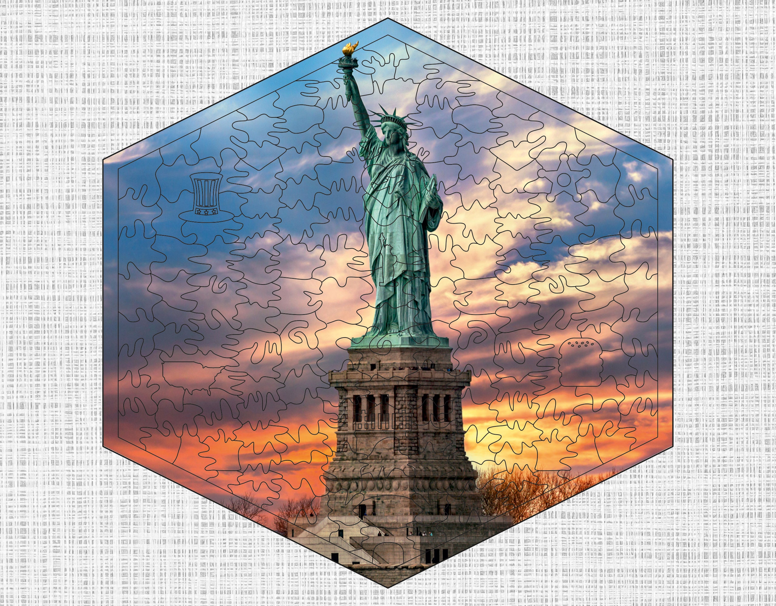 Jigsaw Puzzle for Adult Statue of Liberty USA Wooden Jigsaw Etsy
