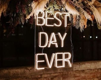 Best Day Ever Wedding Neon Sign, Best Day Ever Neon Light, LED Wedding Neon Sign