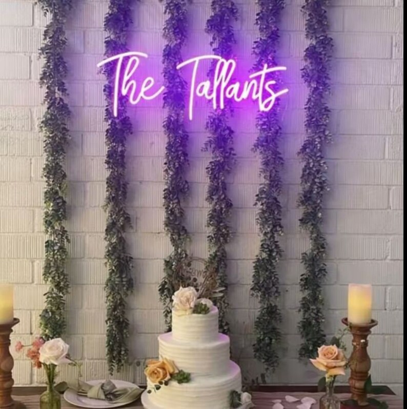 Neon Sign Wedding for Reception Last Name Neon Sign for Etsy