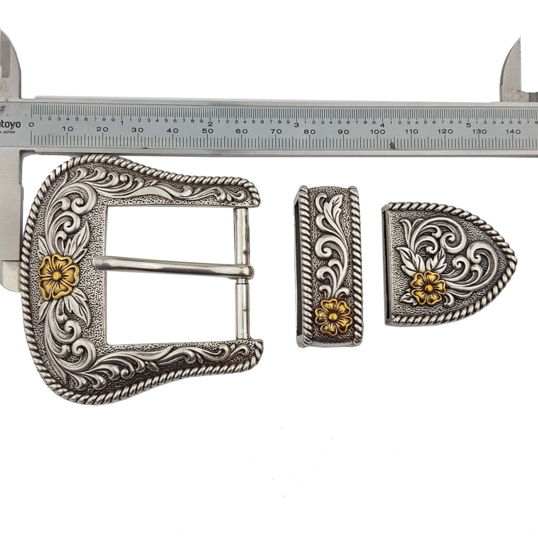 Western silver belt buckle sets deals
