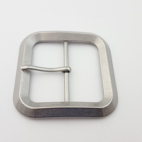 Wide Square Up Silver finish belt buckle