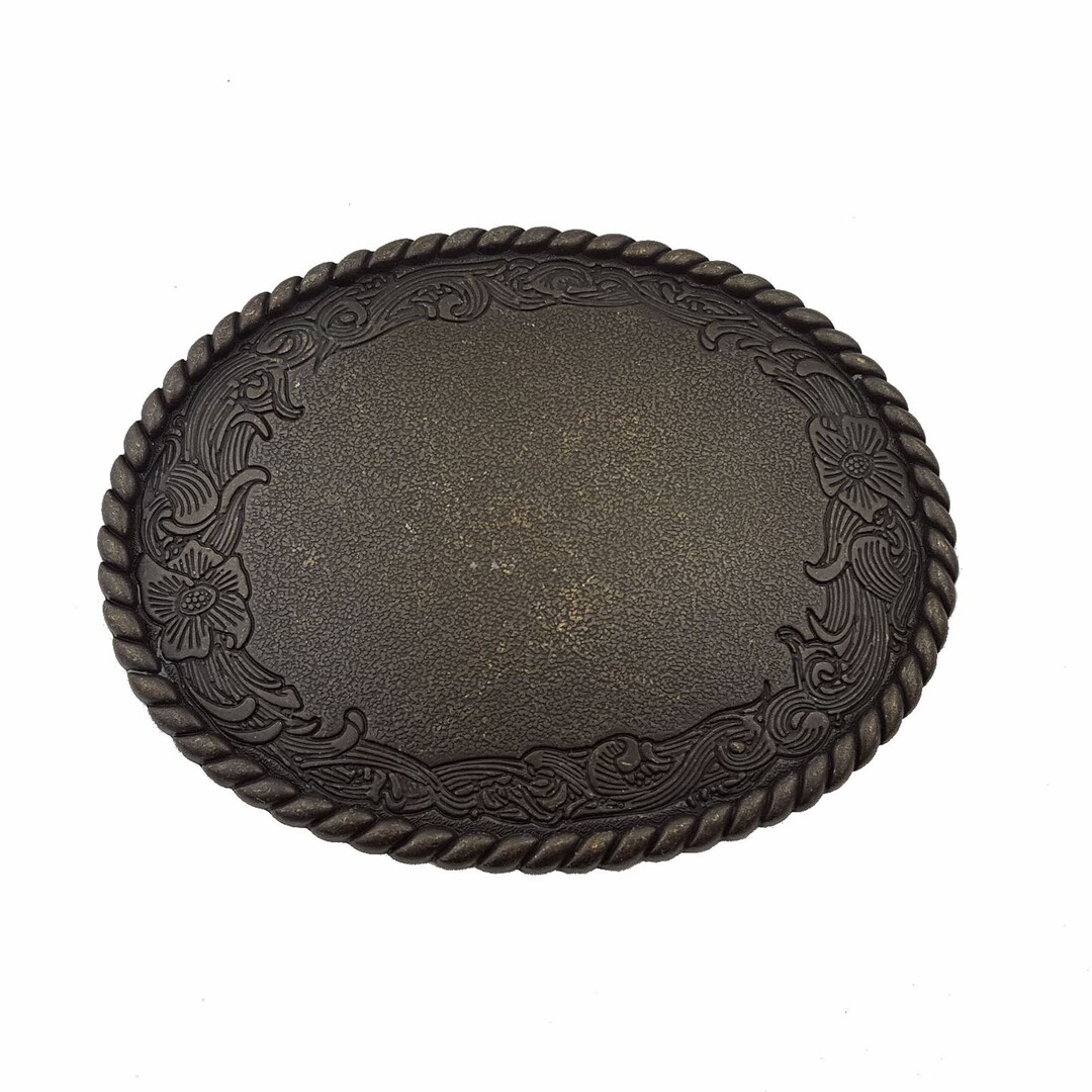 Vintage Western Oval Belt Buckle With Rope Edge Design Etsy