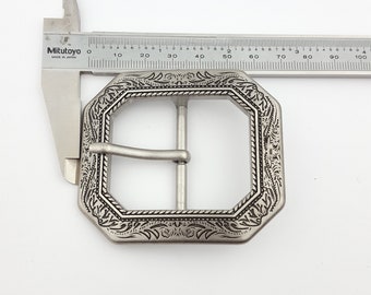 Western Style Centerbar Buckle with floral etched