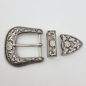 Silver Western Belt Buckle set