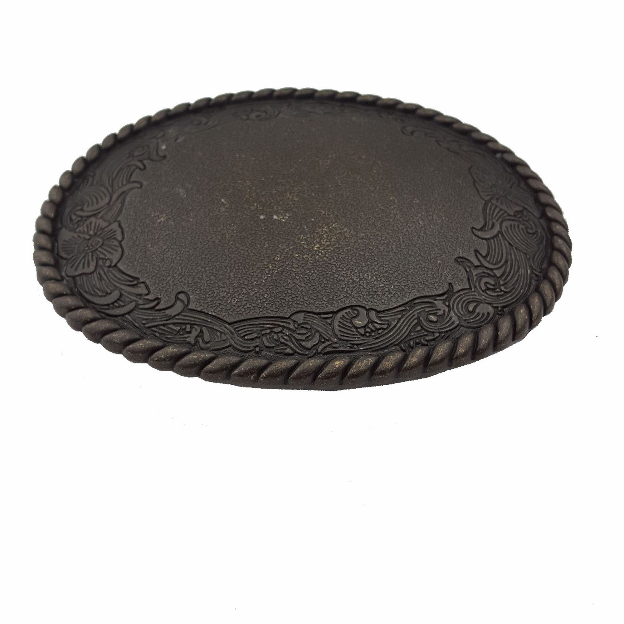 Vintage Western Oval Belt Buckle With Rope Edge Design Etsy