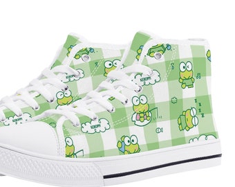 Kawaii Frosch High Top Canvas Sneakers