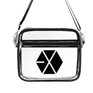 EXO クリアバッグ スタジアムバッグ クリア クロスボディ ハンドバッグ 調節可能なストラップ付き