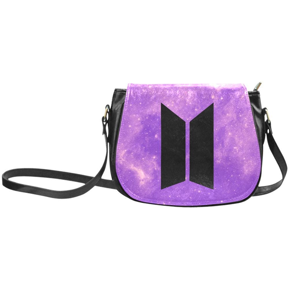 BTS Handbag Purple Galaxy BTS Logo Saddle Bag Purple BTS Bag - Etsy