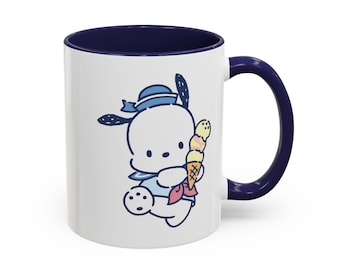Kawaii Dog Mug with Blue, Navy, or Purple Accents