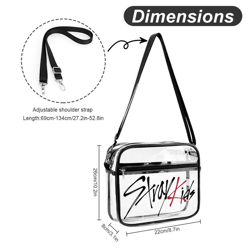 Stray Kids Clear Bag Stadium Bag Clear Crossbody Handbag with Adjustable Strap image 2