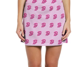 Pink "B" Print Women's Skort
