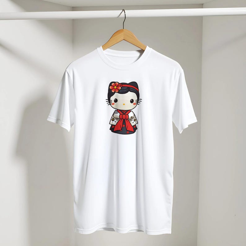 Korean Hanbok Hello Kitty T-shirt in 100% Cotton image 4