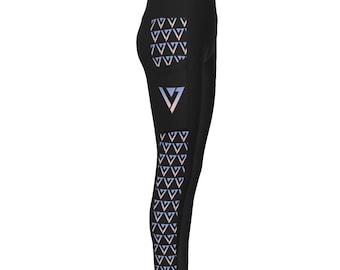 Seventeen Leggings With Side Pocket | Kpop Seventeen Leggings Black Rose Quartz and Serenity