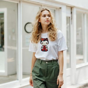 Korean Hanbok Hello Kitty T-shirt in 100% Cotton image 6