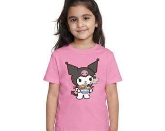T-shirt enfant Kuromi | T-shirt enfant Kuromi mangeant des ramen