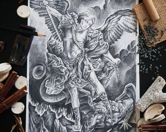 Saint Michael slaying the demon
