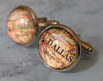 Dallas City Map Cufflinks