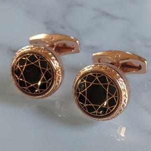 Art Deco Rose Gold Cufflinks