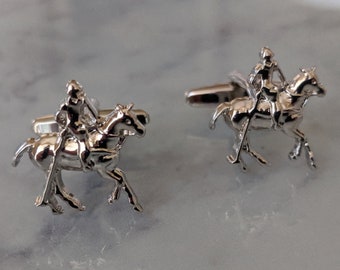 Gascoigne Handmade Ancient Polo Player Pattern Cufflinks