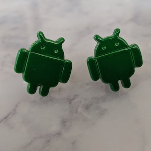 Boutons de manchette de robot vert