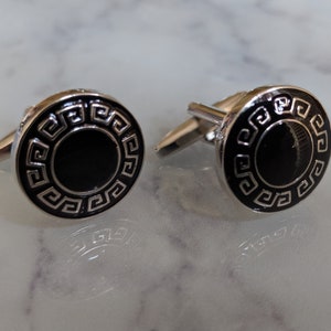 Greek Meander Mosaic Cufflinks
