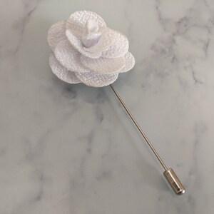 White Flower Lapel Pin